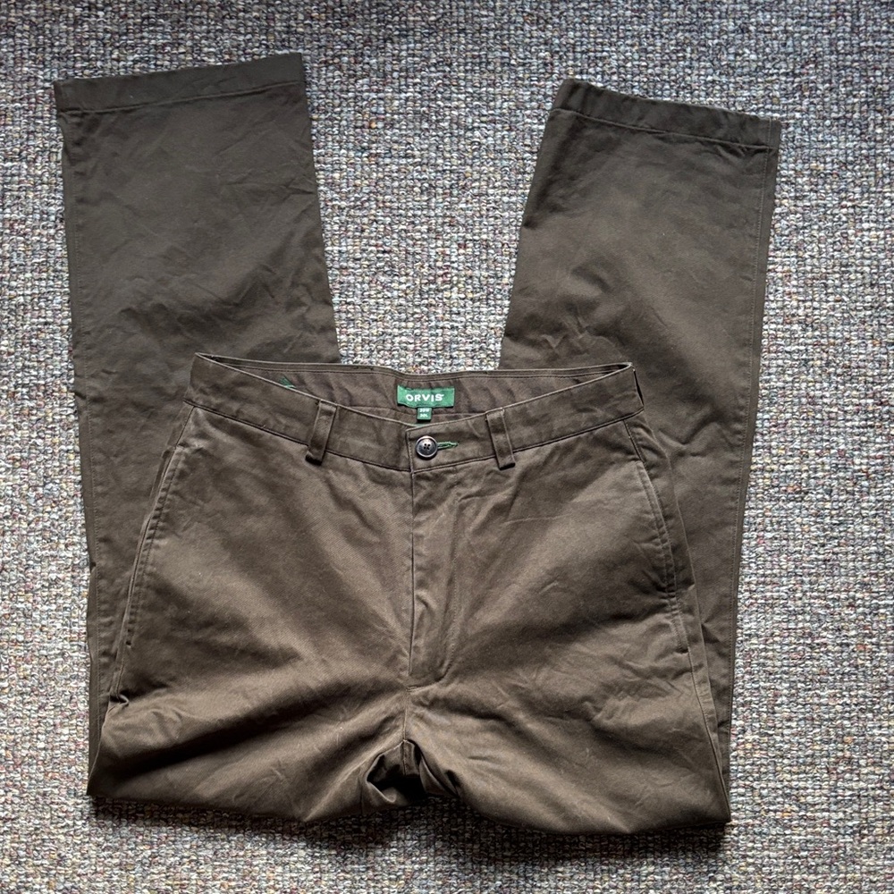 Orvis Men's Ultimate Khaki Pants Dark Olive Green Chinos 30x30